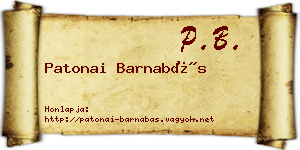 Patonai Barnabás névjegykártya