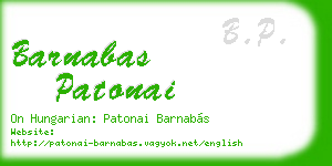 barnabas patonai business card